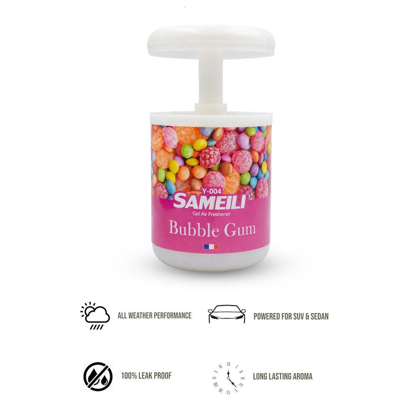 ساميلي معطر جو جل - عطر يدوم طويلاً للسيارة والمنزل، يوضع على حامل الأكواب ولوحة القيادة، مزيل للروائح الكريهة، معطر جو للسيارة والمكتب وغرفة النوم وغرفة المعيشة (برائحة العلكة) - Image 2